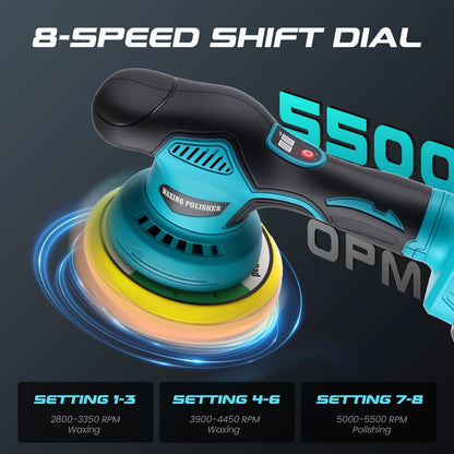 Cordless Car Polisher 8-Speed Electric Waxing Tool