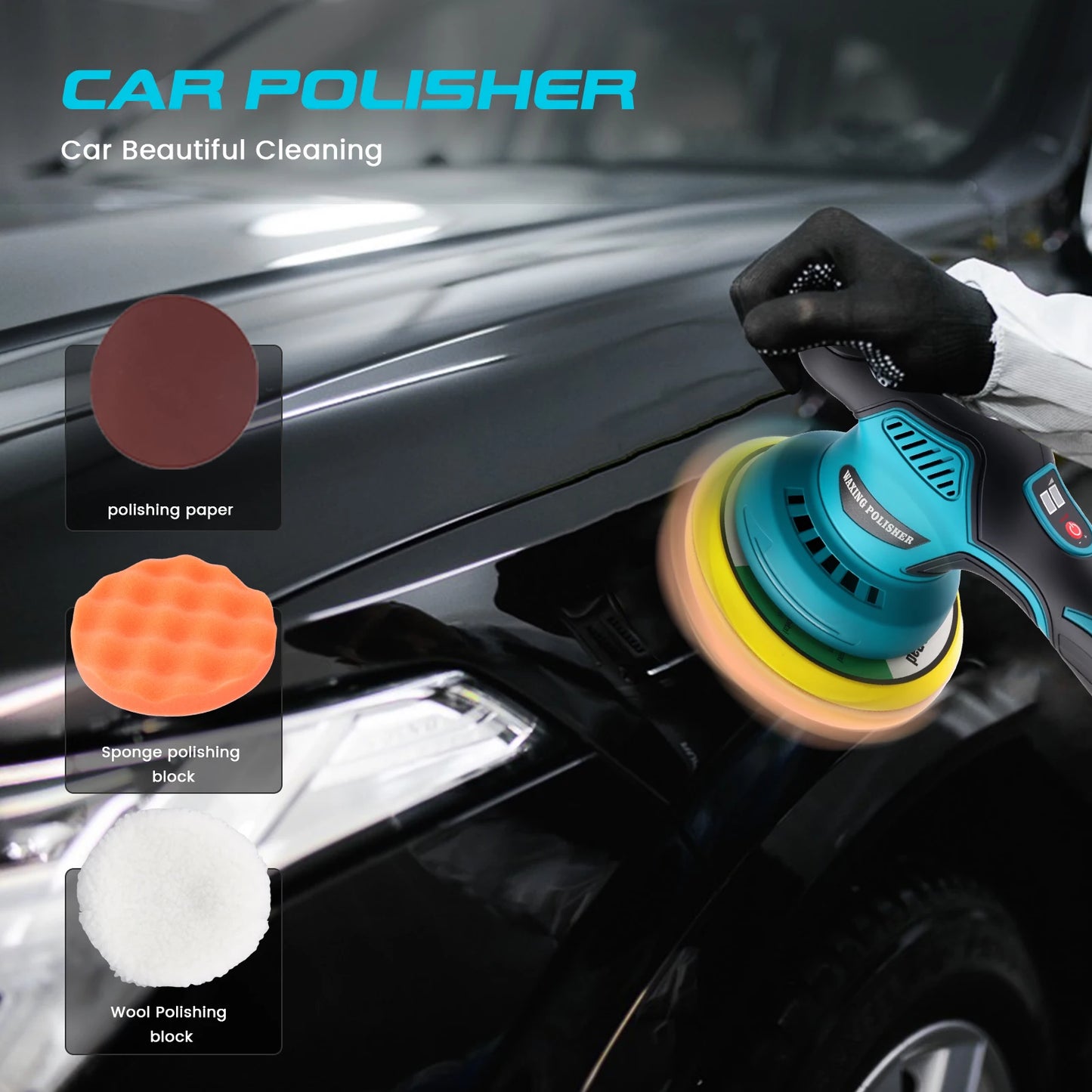 Cordless Car Polisher 8-Speed Electric Waxing Tool