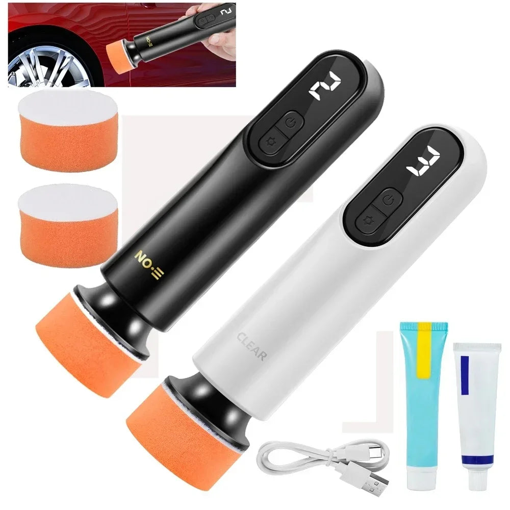 Mini Cordless Car Polisher – 3-Speed USB Rechargeable